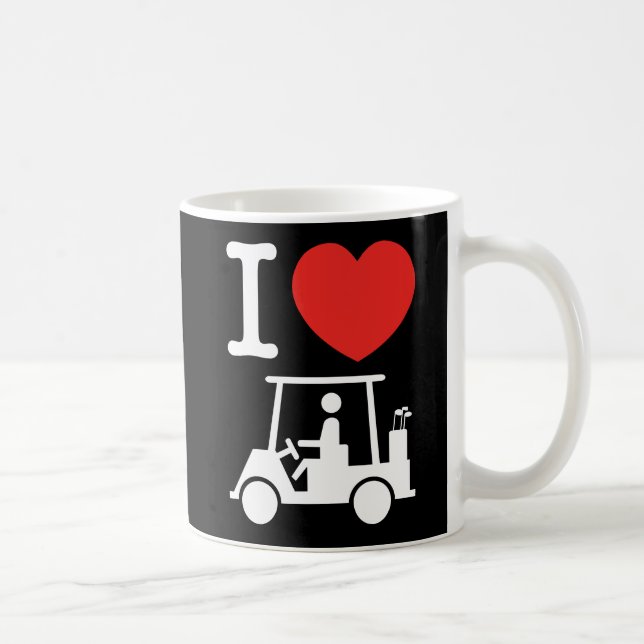 I Heart (Love) Golf Cart Coffee Mug (Right)
