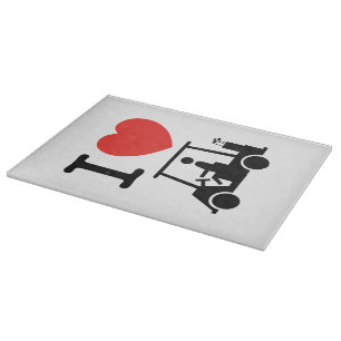 I Heart (Love) Golf Cart Cutting Board