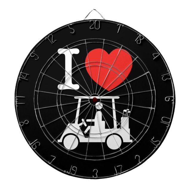 I Heart (Love) Golf Cart Dartboard (Front)
