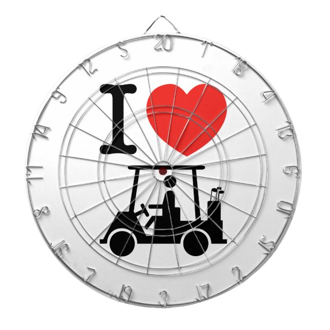 I Heart (Love) Golf Cart Dartboard (Front)