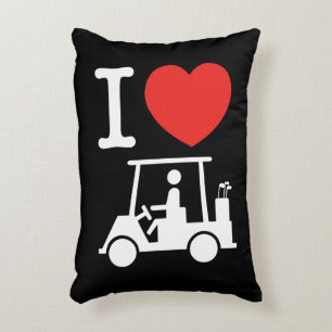 I Heart (Love) Golf Cart Decorative Cushion