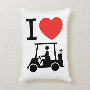 I Heart (Love) Golf Cart Decorative Cushion