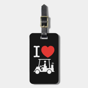 I Heart (Love) Golf Cart Luggage Tag