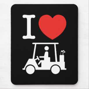 I Heart (Love) Golf Cart Mouse Pad