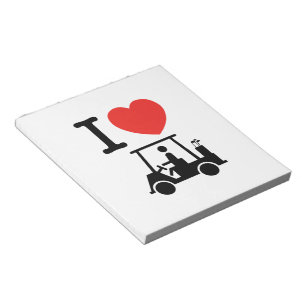 I Heart (Love) Golf Cart Notepad