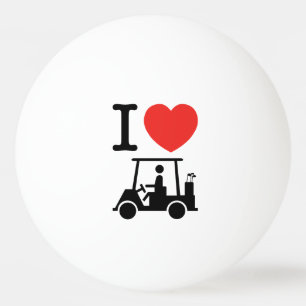 I Heart (Love) Golf Cart Ping Pong Ball