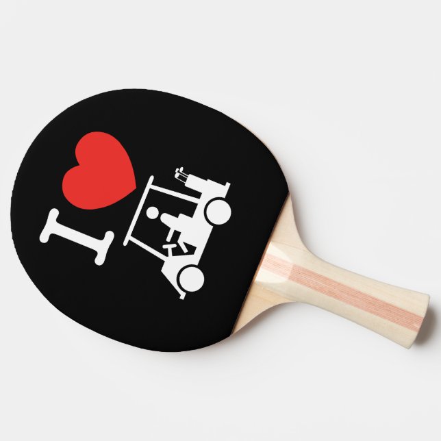 I Heart (Love) Golf Cart Ping Pong Paddle (Side)