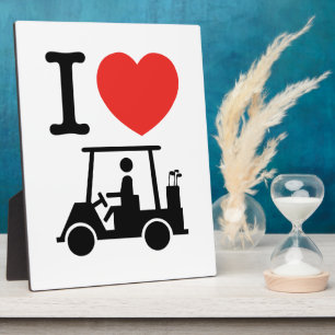 I Heart (Love) Golf Cart Plaque
