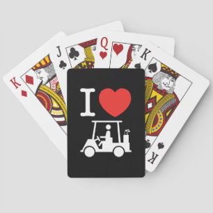 I Heart (Love) Golf Cart Playing Cards