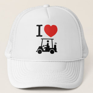 I Heart (Love) Golf Cart Trucker Hat