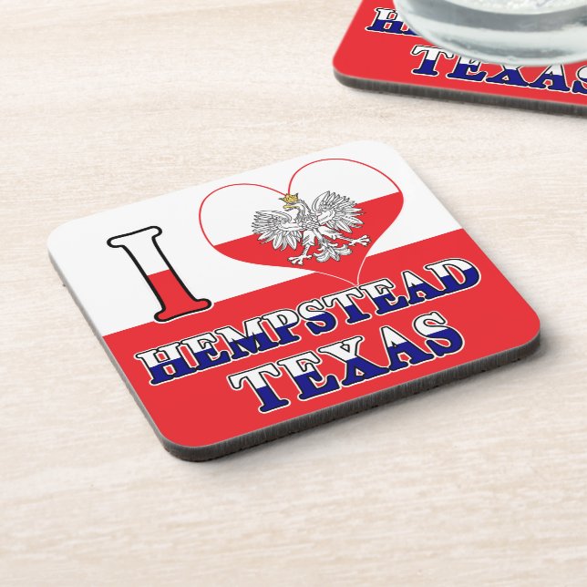 I Heart Love Hempstead Texas Coaster (Left Side)