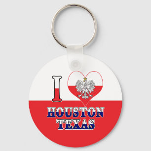 I Heart Love Houston Texas Key Ring