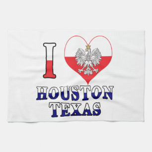 I Heart Love Houston Texas Tea Towel