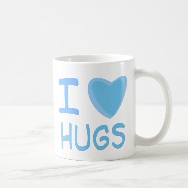 I Heart (Love) hugs Coffee Mug (Right)