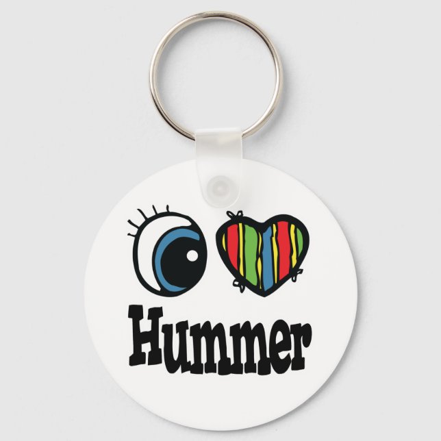 I Heart (Love) Hummer Key Ring (Front)