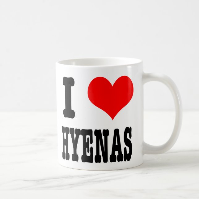 I HEART (LOVE) HYENAS COFFEE MUG (Right)