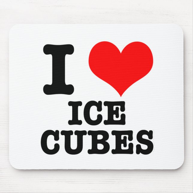 I HEART (LOVE) ICE CUBES MOUSE PAD (Front)