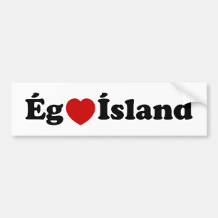 I Heart (Love) Iceland [Ég Elska Ísland] Icelandic Bumper Sticker