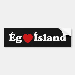 I Heart (Love) Iceland [Ég Elska Ísland] Icelandic Bumper Sticker