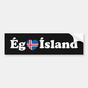 I Heart (Love) Iceland [Ég Elska Ísland] Icelandic Bumper Sticker
