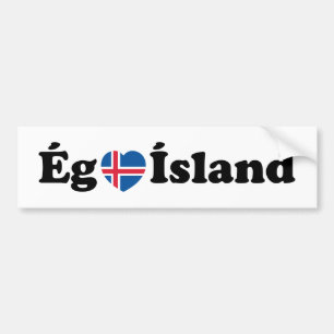 I Heart (Love) Iceland [Ég Elska Ísland] Icelandic Bumper Sticker