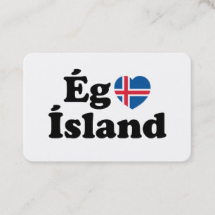 I Heart (Love) Iceland [Ég Elska Ísland] Icelandic Business Card