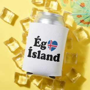 I Heart (Love) Iceland [Ég Elska Ísland] Icelandic Can Cooler