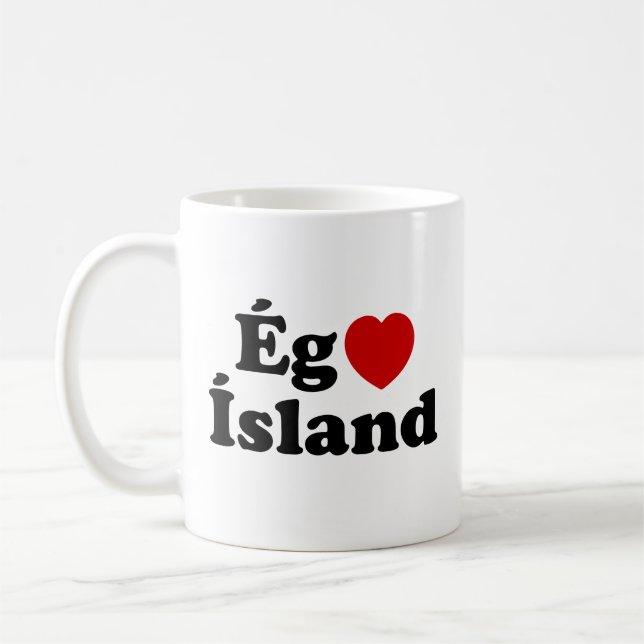I Heart (Love) Iceland [Ég Elska Ísland] Icelandic Coffee Mug (Left)