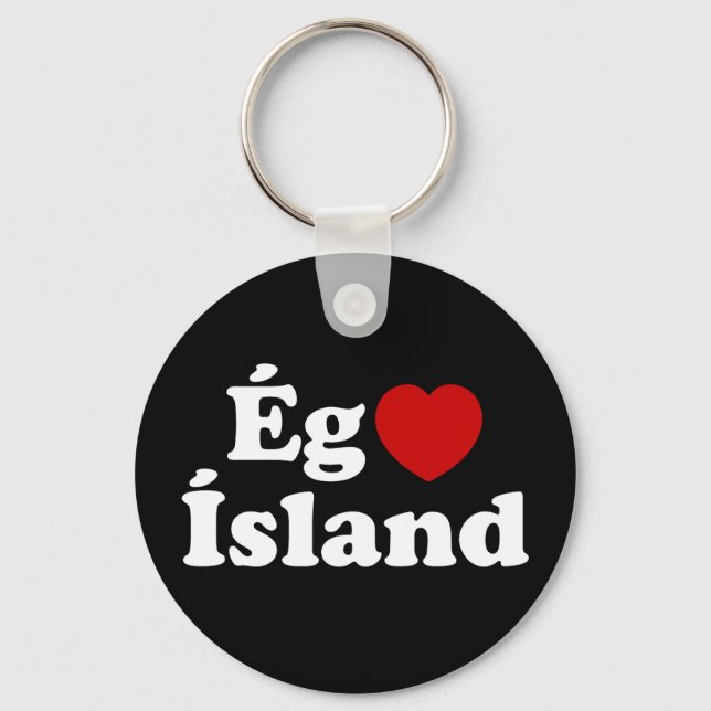 I Heart (Love) Iceland [Ég Elska Ísland] Icelandic Key Ring (Front)