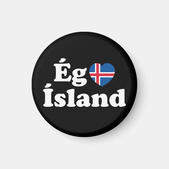 I Heart (Love) Iceland [Ég Elska Ísland] Icelandic Magnet (Front)