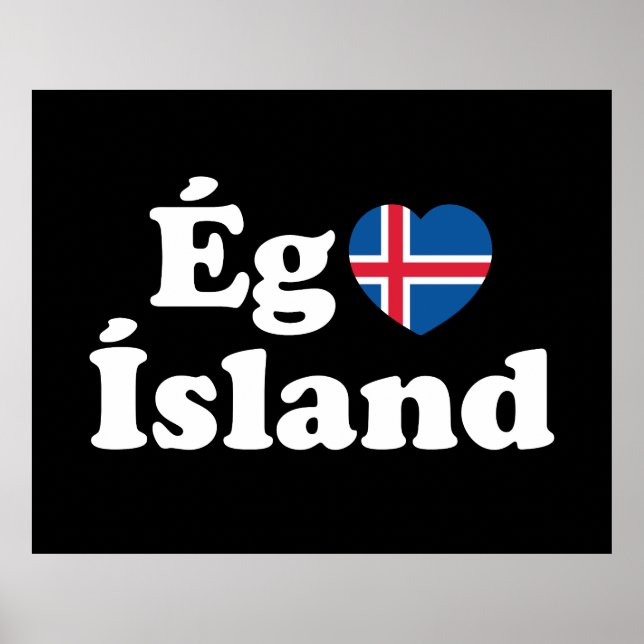I Heart (Love) Iceland [Ég Elska Ísland] Icelandic Poster (Front)