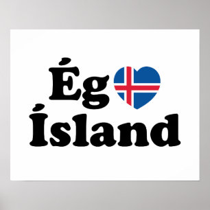 I Heart (Love) Iceland [Ég Elska Ísland] Icelandic Poster