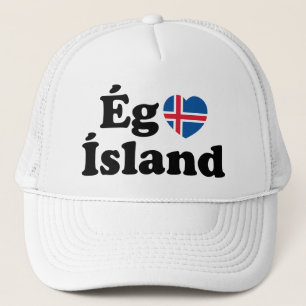 I Heart (Love) Iceland [Ég Elska Ísland] Icelandic Trucker Hat