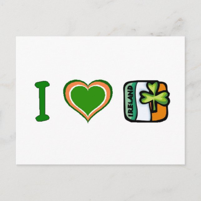 I Heart (Love) Ireland Postcard (Front)