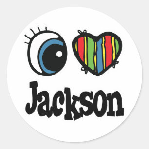 I Heart (Love) Jackson Classic Round Sticker
