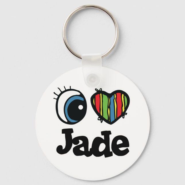 I Heart (Love) Jade Key Ring (Front)
