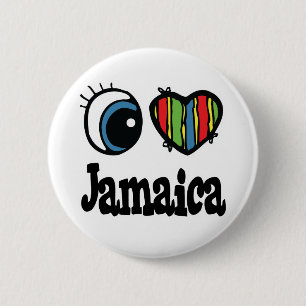 I Heart (Love) Jamaica 6 Cm Round Badge