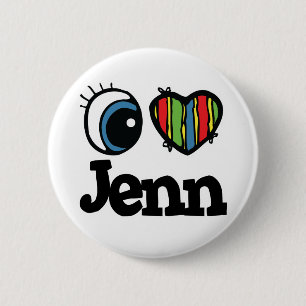 I Heart (Love) Jenn 6 Cm Round Badge