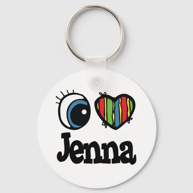 I Heart (Love) Jenna Key Ring (Front)