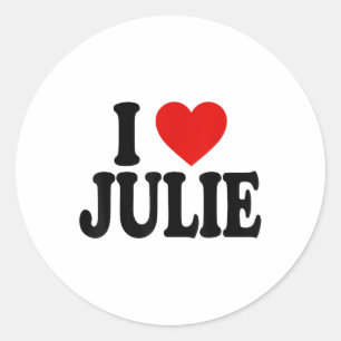 I Heart Love Julie _1 Classic Round Sticker