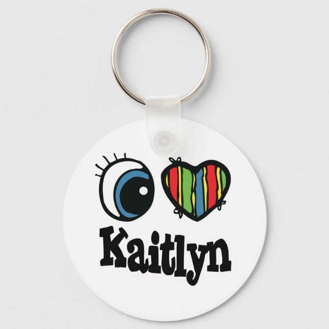 I Heart (Love) Kaitlyn Key Ring (Front)