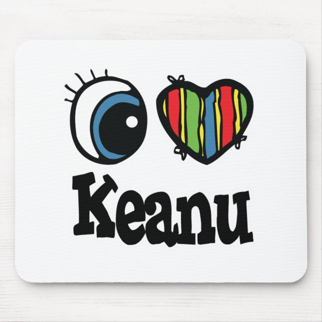 I Heart (Love) Keanu Mouse Pad (Front)