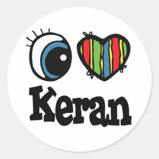 I Heart (Love) Keran Classic Round Sticker