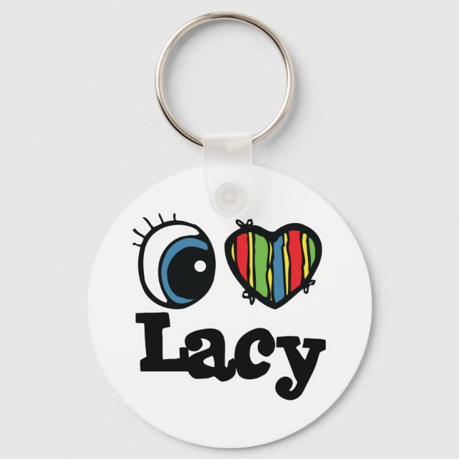 I Heart (Love) Lacy Key Ring (Front)