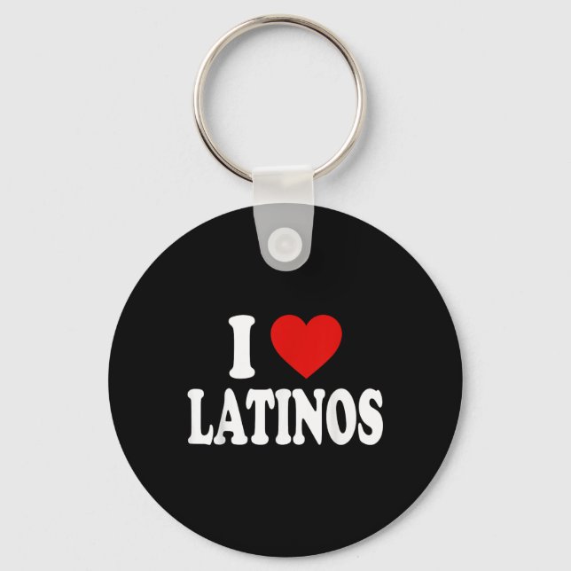 I Heart Love Latinos  Key Ring (Front)