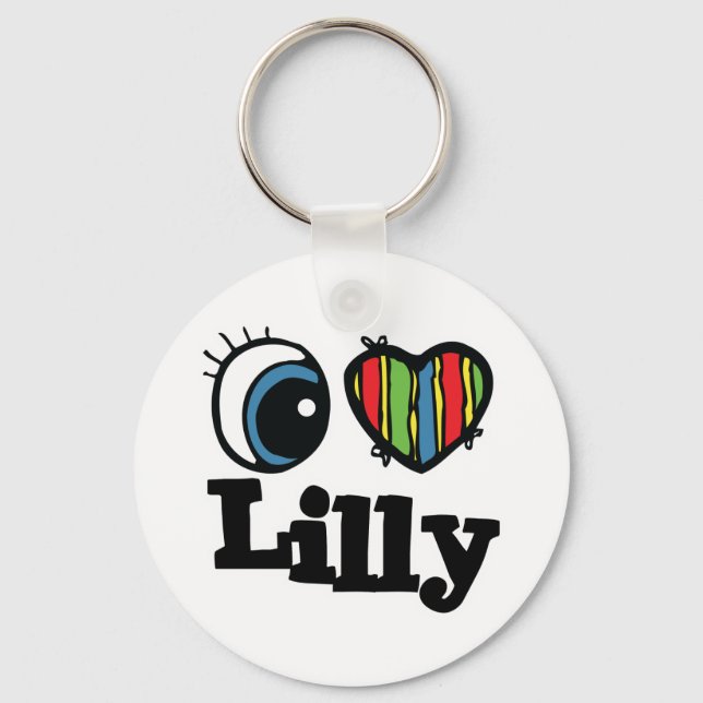 I Heart (Love) Lilly Key Ring (Front)