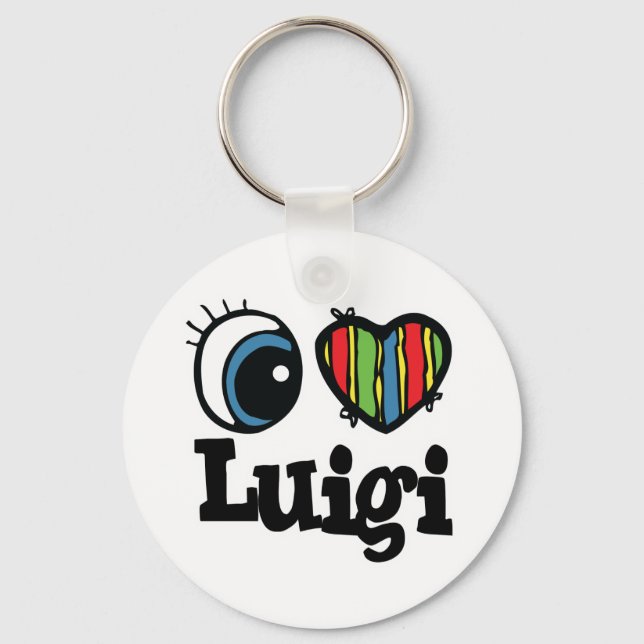 I Heart (Love) Luigi Key Ring (Front)