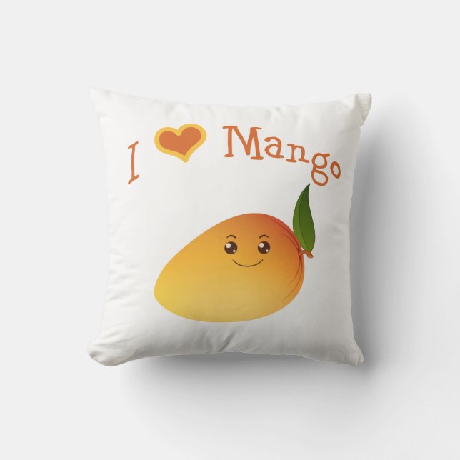 I Heart (love) Mango Cushion (Front)