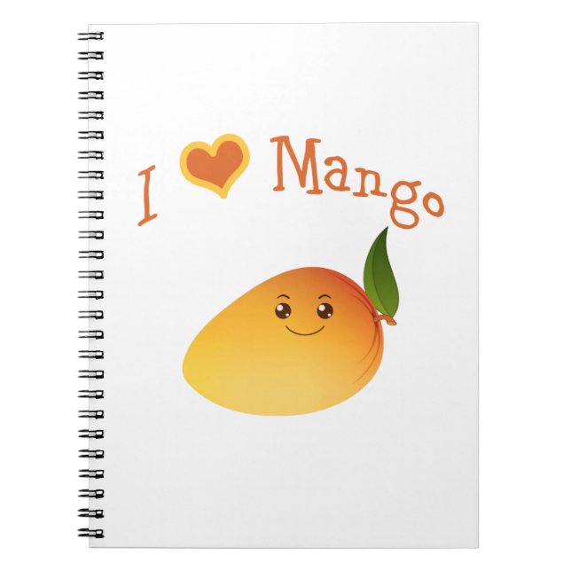 I Heart (love) Mango Notebook (Front)