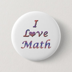 I Heart (Love) Math 6 Cm Round Badge